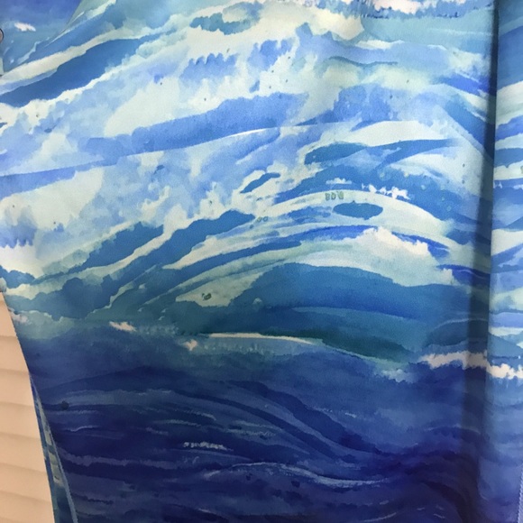 New with tags Art and Sol aerobic pants in ocean blue waves/water pattern. - Picture 5 of 8